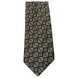 NWT Robert Talbott Best in Class Tie Silk Green Square Medallions Hand Sewn USA